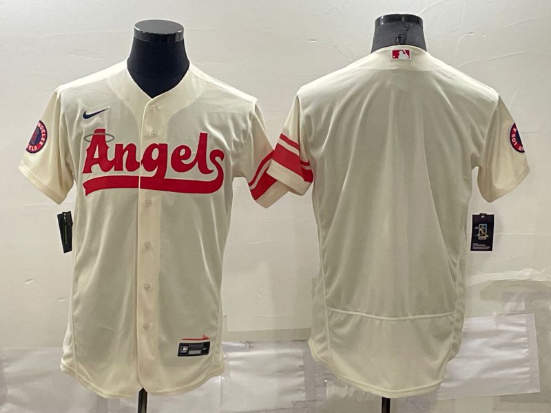 Men Los Angeles Angels Blank Cream City Edition Elite Nike 2022 MLB Jersey